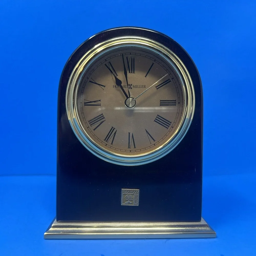 Howard Miller Rockwood Quartz Table Clock Desk Office Decor TESTED Works Modern